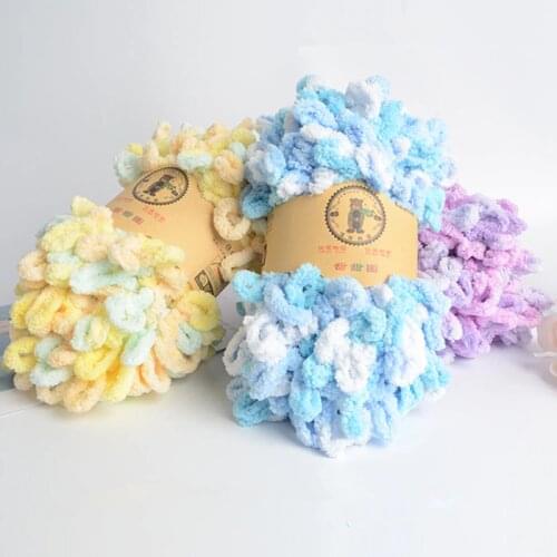 100G=1ball Hand Knitting Finger Loop Yarn Super Warm Crochet Puffi Circle Rope puffy Smart Polyester Cotton Braided cushion yarn