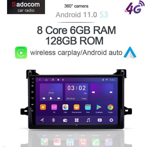 360 Panoramic Carplay 6G+128G 8Core Android 10.0 Car DVD Player Video GPS WIFI Bluetooth 5.0 RDS Radio For Toyota Prius 2016
