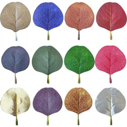 50pcs/pack Simulation Eucalyptus Leaves DIY Wreath Garland Material Wedding Party Decoration Ornaments Artificial Fake Leaves