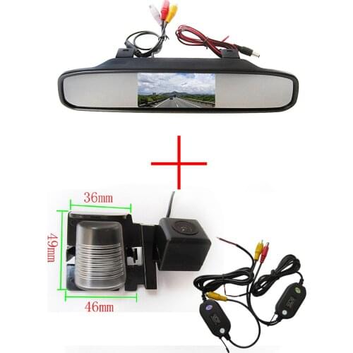 Wireless Color CCD Chip Car Rear View Camera for Jeep Wrangler 2012-2013 + 4.3Inch rearview Mirror Monitor