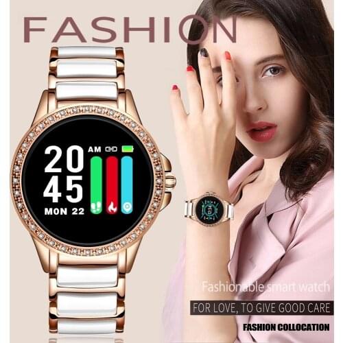 LIGE Luxury Rhinestone Dial Ladies Multi-function Watch Heart Rate Blood Pressure Detection Fashion Dress Women Smartwatches