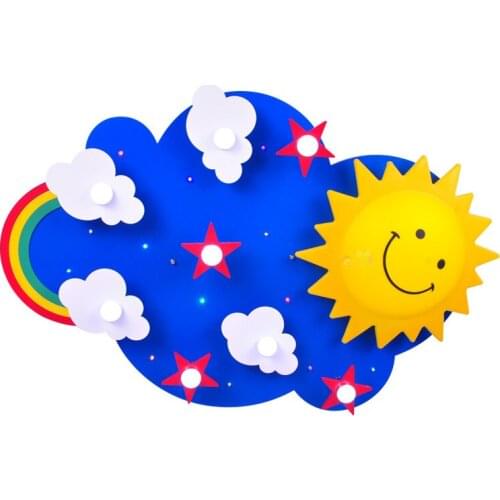 Childrens bedroom cartoon LED ceiling lighting decoration of the sun rainbow shaped eye care modern Kids lighting