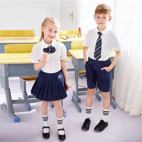 Kids Kindergarten Uniforms Girls Summer School Wear Childrens School Uniform Primary Class Wear Boys Girls Chorus Suits D-0631