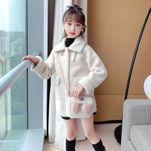 Girls Babys Coat Jacket Outwear 2021 Elegant Thicken Winter Plus Velvet Warm Cotton Fleece High Quality Childrens Clothing
