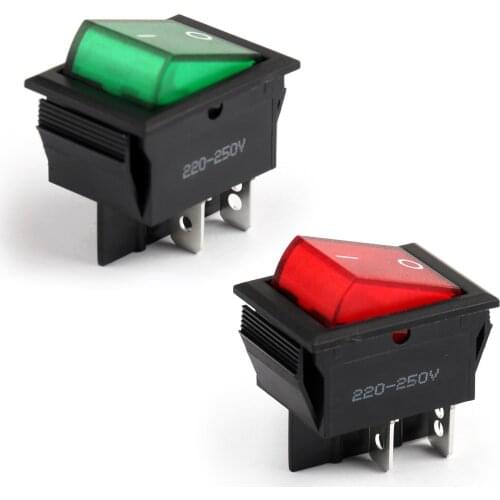 Artudatech 4Pcs R13-69B Boat Rocker Switch 4Pin 2 Position DPST ON-OFF 10A/16A Red Green