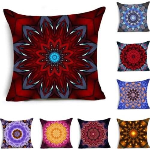 Mandala Pattern Short Velvet Pillow Cover 16x16in 18x18in 20x20in 24x24in Home Decoration Office Sofa Cushion Cover