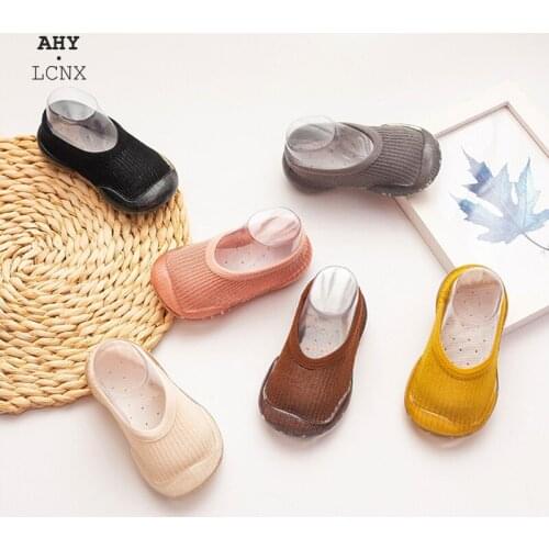 Spring Autumn New Childrens Cotton Breathable Non-slip Waterproof Floor Socks Boys Girls Solid Color Soft Bottom Short Socks