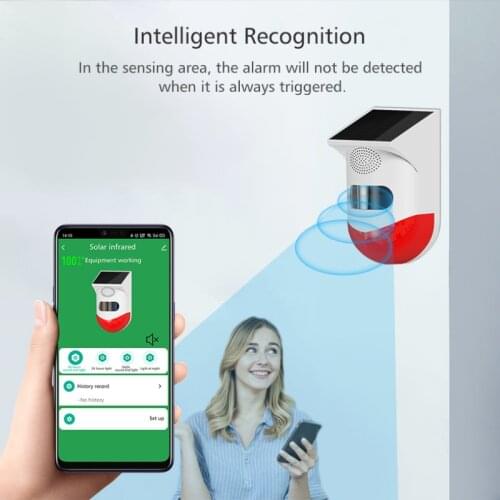 2021 NEW TUYA Smart Wifi Infrared Detector Wifi Alarm System Solar Siren Outdoor PIR Waterproof Wireless 433MHz Strobe Siren