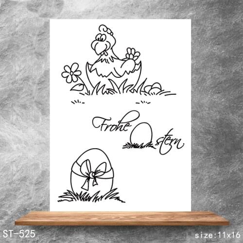 ZhuoAng Easter Transparent Stamps DIY Scrapbooking Album Card Making DIY Decoration Making Embossing Stencil
