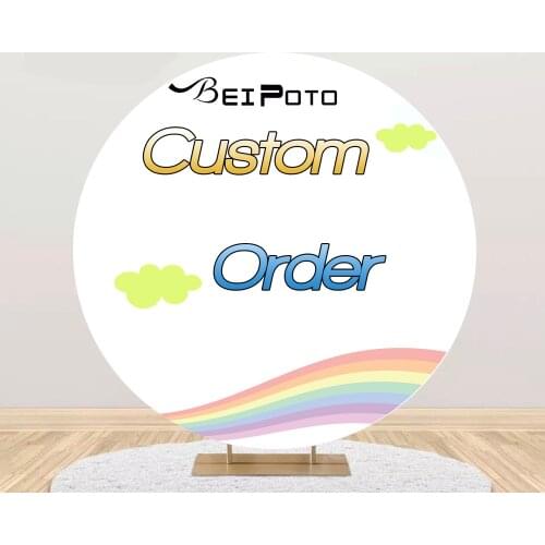 Personalized Background Custom Backdrops Circular Elastic Table Cover Happy Birthday Baby Party