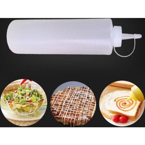 Plastic Salad Dressing Squeeze Bottle Ketchup Durable Mustard Condiment Dispenser Bottles Kitchen Accessories