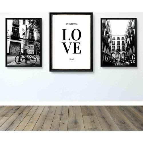 Nordic Poster Black And White Building Canvas Painting Love Quotes Wall Art Posters Prints Wall Pictures For Living Room Decor