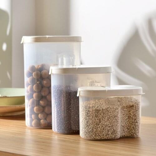 M17D Clear Plastic Kitchen Food Rice Bean Cereal Flour Grain Snacks Storage Box Container Box Sealed Case