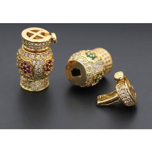 DIY Jewelry Handicraft Accessories Luxury Zircon Rhinestone Fastener Clasps Insert For Making Strands Pearl Bracelet Necklace