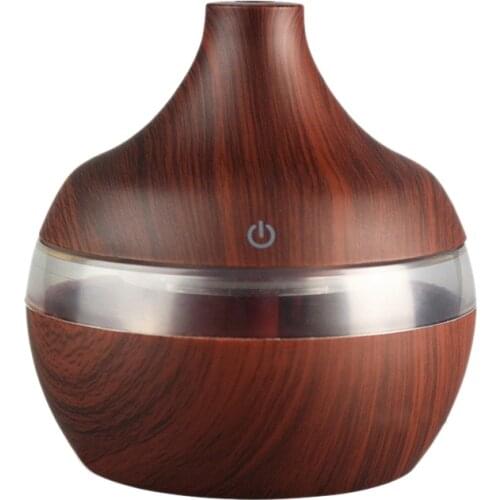 Usb 300Ml Aroma Humidifier Aromatherapy Wood Grain 7 Color Led Lights Electric Aromatherapy Essential Oil Aroma Diffuser