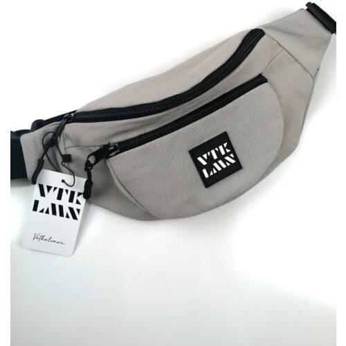 Unisex Waterproof Colorful Shoulder and Waist Bag Gray