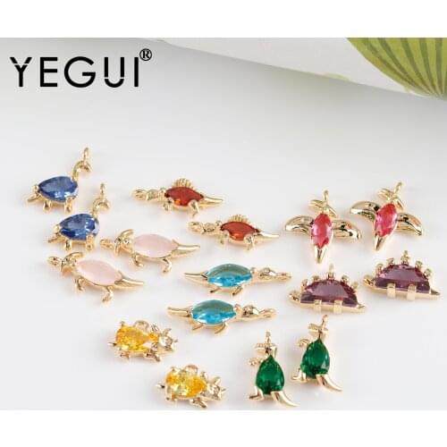 YEGUI M1059,jewelry accessories,18k gold plated,copper metal,jewelry findings,zircons,charm,diy pendants,jewelry making,6pcs/lot