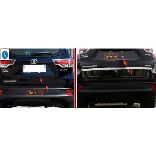 Yimaautotrims Car Rear Trunk Lid Tailgate Door Protect Strip Streamer Cover Trim Fit For Toyota Highlander Kluger 2017 2018 2019