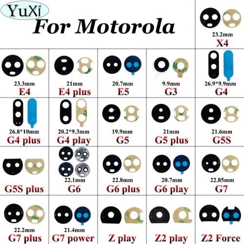 YuXi Back Cover for Camera Glass Lens for Motorola Moto G4 Plus G5 G5S G6 Plus Z2 Play Z2 Force G5 G4 X4 E4 E5 plus Replacement