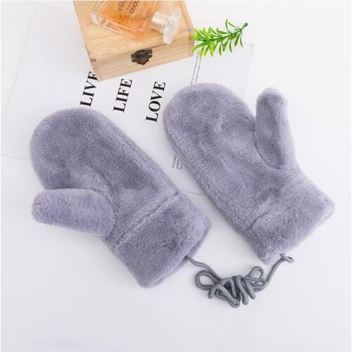 1Pair New Design Solid Color Winter Gloves For Women Ladies Girls Thick Warm Outdoor Gloves Mittens Female Plus Plush Mittens