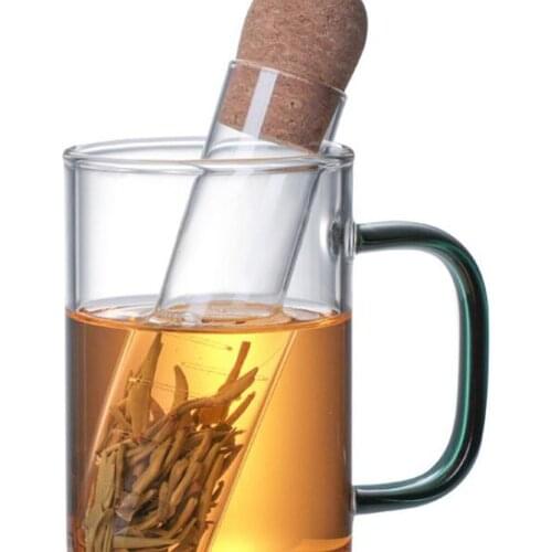1Pcs Transparent Practical Mini Empty Durable Glass Bottle Tea Infuser Tube Tea Strainer Storage Container for Office A50