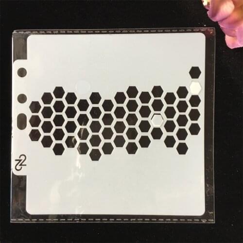 1Pcs Hive Hexgen DIY Layering Stencils Wall Painting Scrapbook Coloring Embossing Album Decorative Paper Card Template