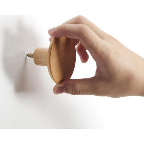 1pc/pack Wooden Coat Hooks Bag Hat Hangers Wall Hanging Hook Clothes Key Holder Home Decoration Accessories