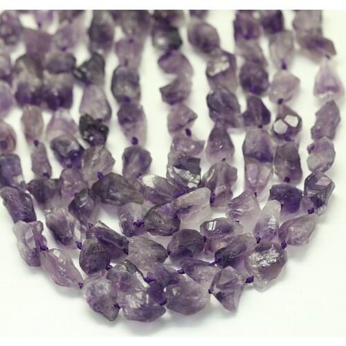 15.5''/Strand,Natural AmethystS Quartz Stone Irregular Nugget Loose Beads ,Raw Crystal Stone Beads For Pendant Jewelry Making