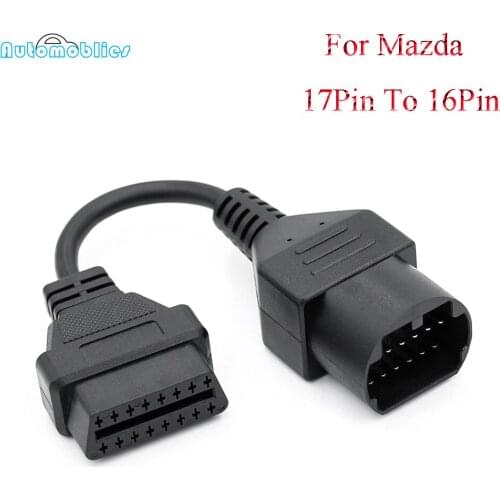 2021 High Quality For Mazda 17Pin to 16Pin OBD2 OBD II Cable Diagnostic Tool Connector cable for Mazda 17 pin connect adapter