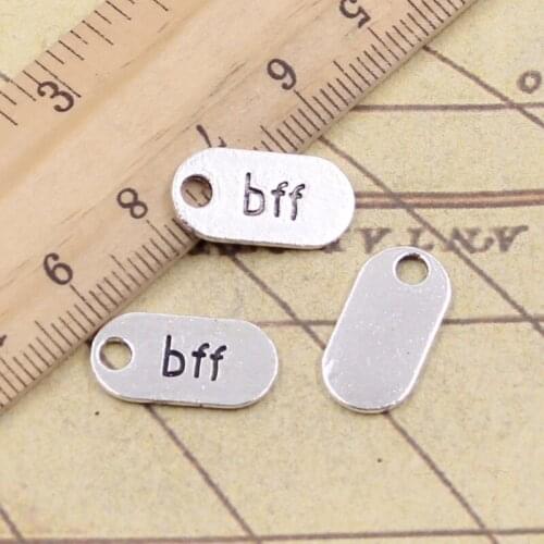30pcs Charms Bff Best Friend Forver 18x9mm Tibetan Bronze Silver Color Pendants Making Findings Handmade Antique DIY Jewelry