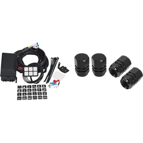 4 Pcs Hexagon Auto Car Tyre Tire Valve Cap & 1 Set 6 Gang Switch Panel Electronic Relay System Circuit Control Box