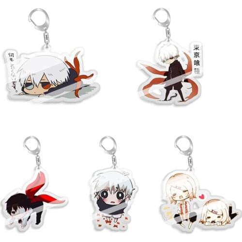 5pcs 10pcs 5Kinds Tokyo Ghoul Kaneki Ken PVC Pendant Keychain Keyring