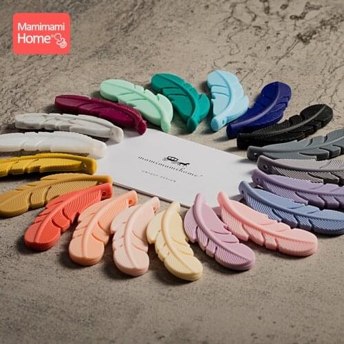 5Pc Baby Teether Silicone Beads BPA Free Silicone Feather Tiny Rod DIY Teething Nursing Necklace Accessories Gifts Toys For Kids