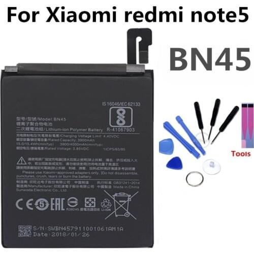 BN44 Mobile Phone Battery For Xiaomi Redmi note5 note 5 Real Capacity 4000mAh Replacement Li-ion Battery