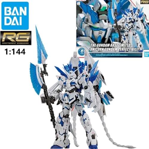 Bandai Rg 1/144 De UNICORN Perfectibility Gundam Base Beperkte Montage Model Actie Toy Figures Cadeaus Voor Kinderen Toys 60606