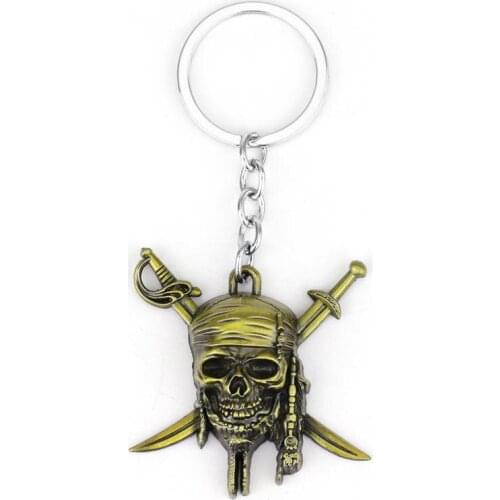 Pirates of the Caribbean Captain Jack Sparrow Skull mask Pendants Key Rings for Unisex Key Chain