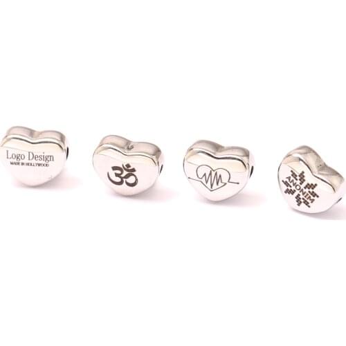 Hot Stainless Steel 3pcs 10x12mm Heart Charms Beads For DIY Jewelry Bracelets Fingdings Making, LG08