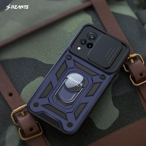 Rzants For VIVO V21 V21E 4G Case Camera Lens Protection Rotation Ring Stand Holder Strong Shockproof Anti-Slip Cover