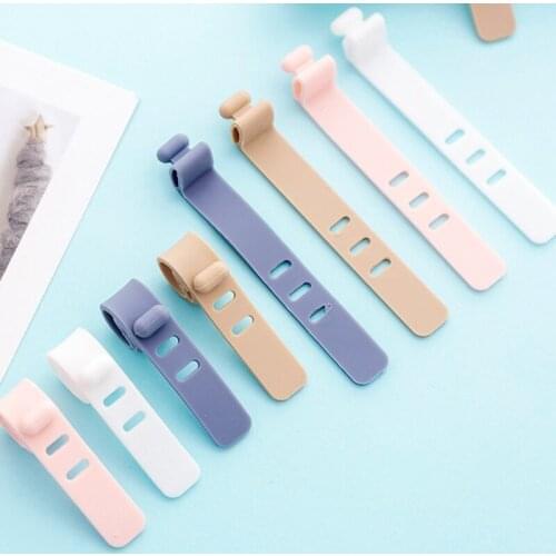 Fixed Earphone Charging Cable Buckle Line Organizer Data Wire Storage Tie Fixer 5Pcs/Set 74X10X1.5mm