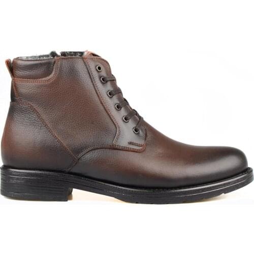 FootCourt- Brown Color Leather Lace-Up Men Boots Chealsea Boots New Style Fashion Comfortable Casual Postal Shoes Classic boots