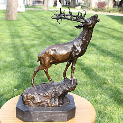 The head of bronze sculpture like decoration Home Furnishing deer copper crafts business gift ornaments boutique Decor