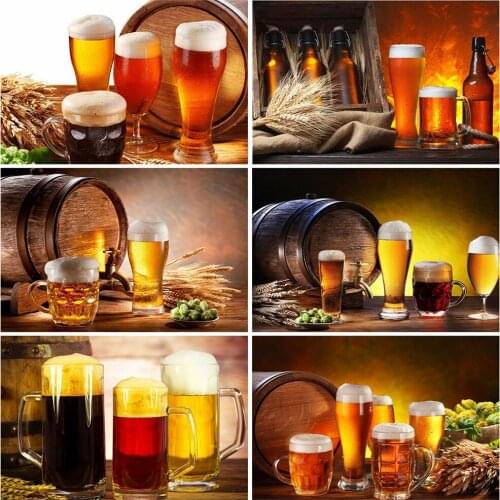 HUACAN Full Drill Diamond Painting Beer Color Rhinestone Kit New Arrival Diamond Embroidery Landscape Handicraft Home Decoration