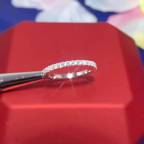 18k White Gold Deputy ring DF Color Moissanite ring Lab Diamond Engagement Eternity ring Anniversary jewelry Tail ring