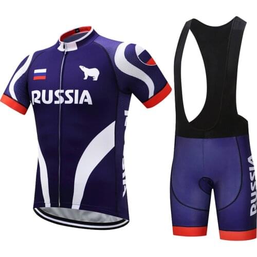 Summer Russia Cycling Jersey Set Men Mountain MTB Jerseys Bib Shorts Bicycle Clothes Bike Uniform Cycling Clothing Kit Skinsuit