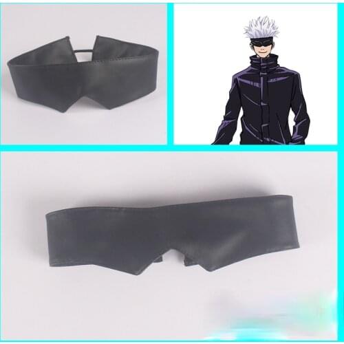 Anime Jujutsu Kaisen Gojo Satoru Cosplay Props Leather Headwear Eye Patch Eye Mask Cosplay Accessories Prop