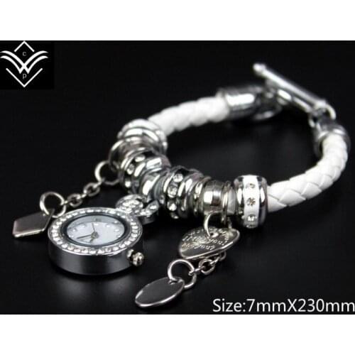 Fashion Trendy Female Heart Watch Handmade Bracelet
