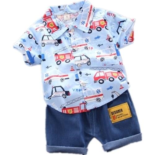 New Summer Baby Boys Clothes Children Girls Cartoon Pattern Shirt Shorts 2Pcs/sets Toddler Casual Clothing Kids Outing Costume