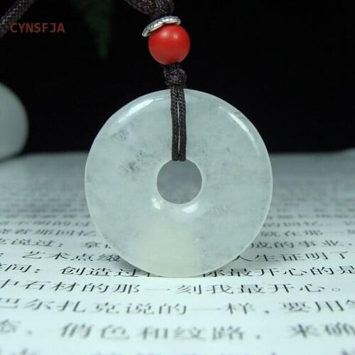 CYNSFJA New Real Certified Natural A Grade Emerald Jadeite Lucky Amulets Peace Buckle Jade Pendant High Quality Elegant Gifts