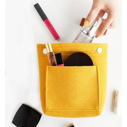 Portable Felt Cosmetic Bag Multifunction Travel arge Capacity Purse Organizer Insert Toiletry Bag Makeup Cases Cosmetic Bag