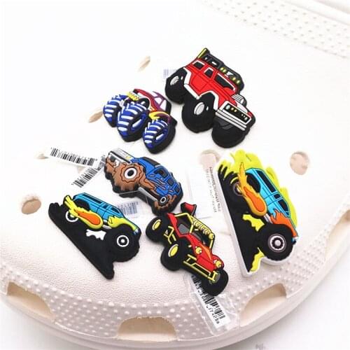 Luxury Racing Car Shoe Accessories Charms Off-road Behicle Rally Cars Buckle Decoration for croc jibz Kids X-mas Party Gifts